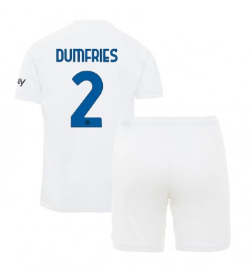 Inter Milan Denzel Dumfries #2 Replika Babytøj Udebanesæt Børn 2023-24 Kortærmet (+ Korte bukser)